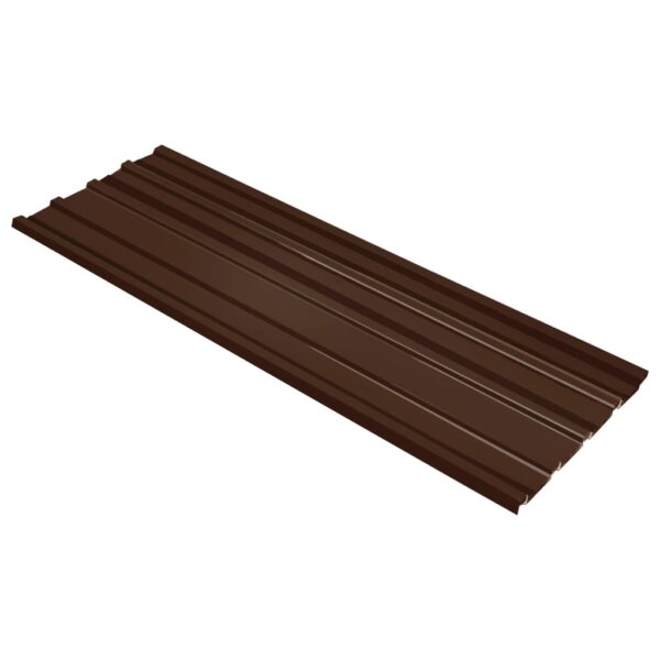 vidaXL Roof Panels 12 pcs Galvanised Steel Brown - Image 1