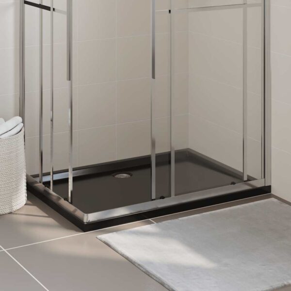 vidaXL Rectangular ABS Shower Base Tray Black 80x120 cm - Image 1