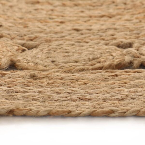 vidaXL Area Rug Braided Design Jute 120 cm Round - Image 3