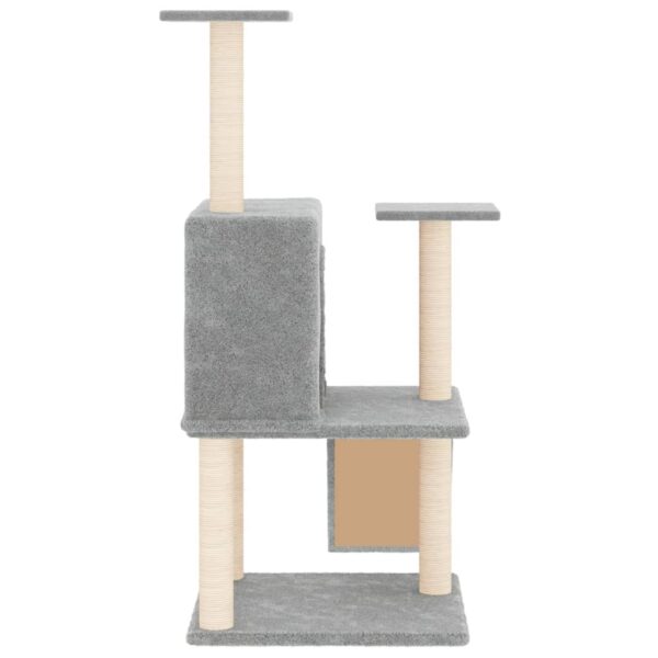 vidaXL Cat Tree with Sisal Scratching Posts Light Grey 109 cm - Image 4