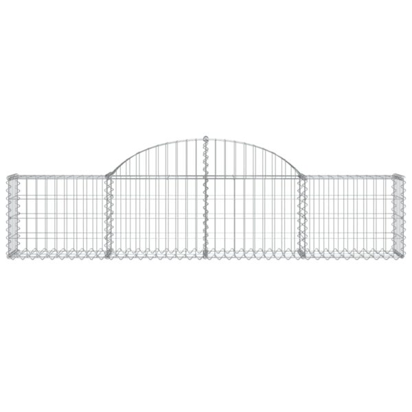 vidaXL Arched Gabion Basket 200x30x40/60 cm Galvanised Iron - Image 3