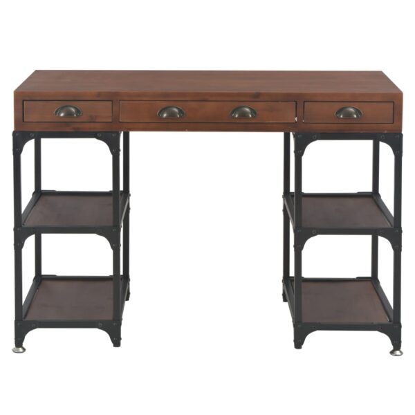 vidaXL Desk with 3 Drawers 110x50x78 cm Solid Fir Wood - Image 2