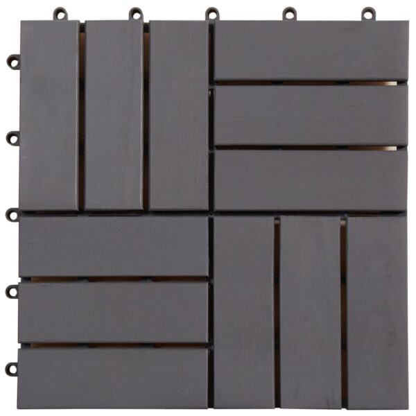vidaXL Decking Tiles 30 pcs Grey Wash 30x30 cm Solid Acacia Wood - Image 3