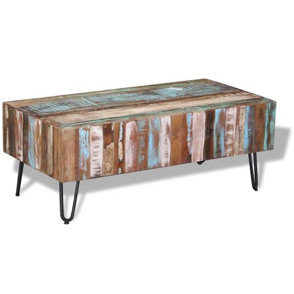 vidaXL Coffee Table Solid Reclaimed Wood 100x50x38 cm - Image 4