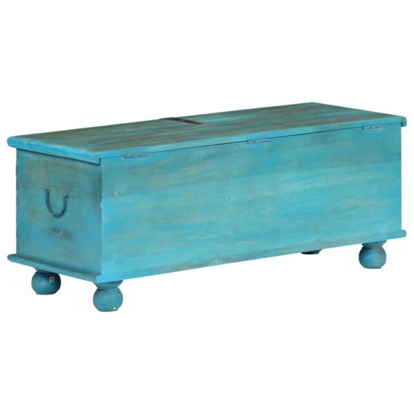 vidaXL Storage Chest Solid Mango Wood Blue 100x40x41 cm - Image 5