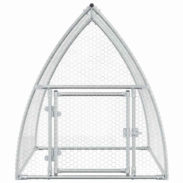 vidaXL Chicken Cage Silver 100x105x120 cm Galvanised Steel - Image 5