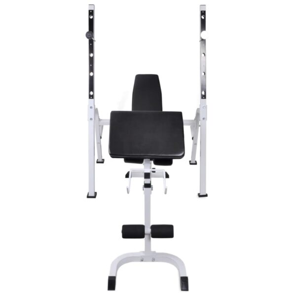 vidaXL Workout Bench with Weight Rack Barbell and Dumbbell Set 60.5kg - Image 4