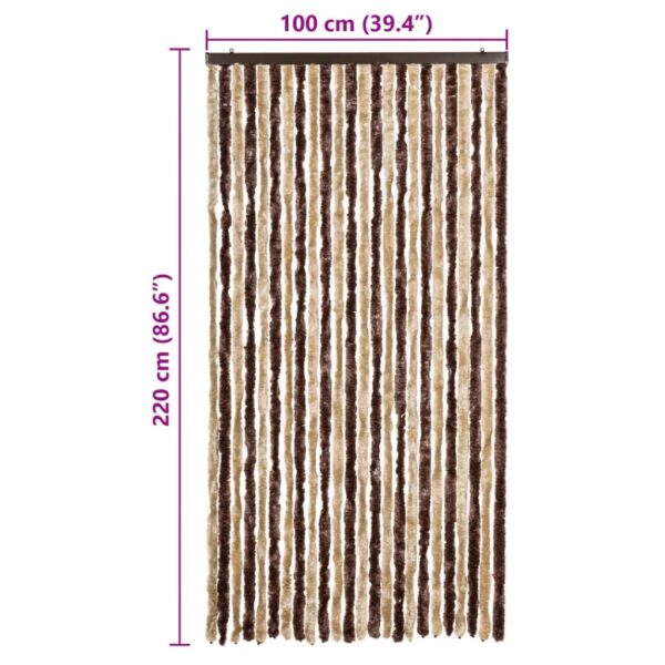 vidaXL Insect Curtain Beige and Light Brown 100x220 cm Chenille - Image 7