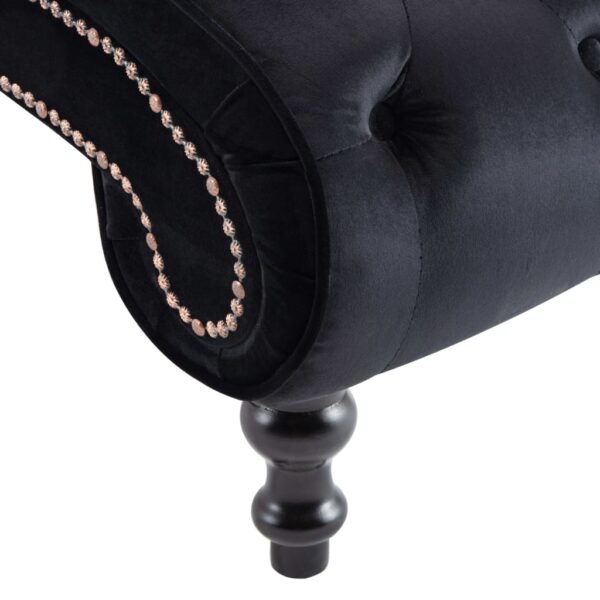 vidaXL Chaise Lounge Black Velvet - Image 6