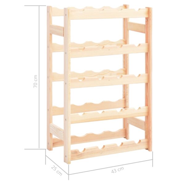 vidaXL Wine Rack for 20 Bottles Solid Wood Pine - Image 6