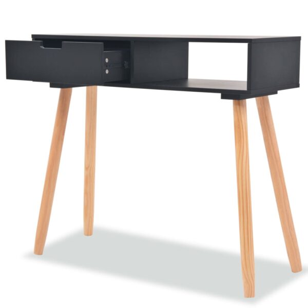 vidaXL Console Table Solid Pinewood 80x30x72 cm Black - Image 2