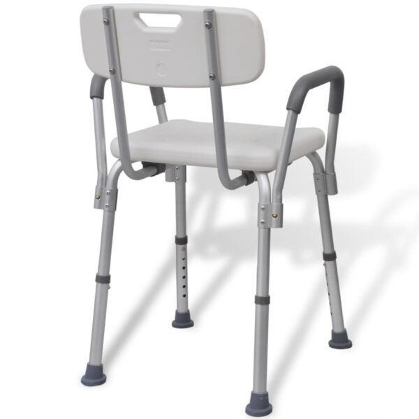 vidaXL Shower Chair Aluminium White - Image 3