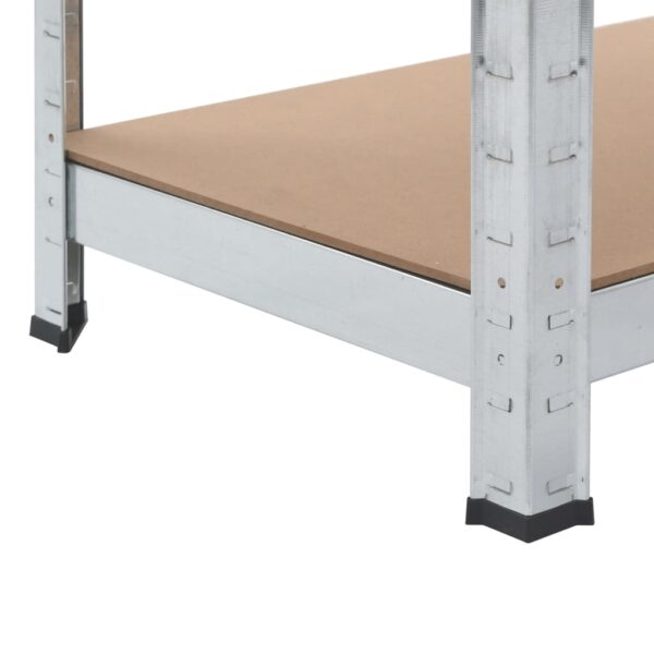 vidaXL 4-Layer Shelves 2 pcs Silver Steel&Engineered Wood - Image 10