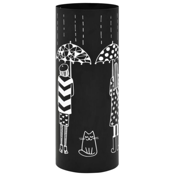 vidaXL Umbrella Stand Women Steel Black - Image 1