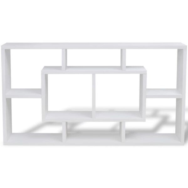 Floating Wall Display Shelf 8 Compartments White - Image 4