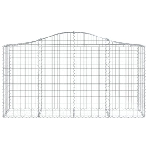 vidaXL Arched Gabion Basket 200x50x100/120 cm Galvanised Iron - Image 3