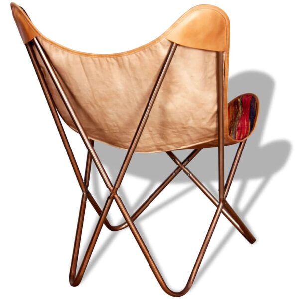 vidaXL Butterfly Chair Multicolour Chindi Fabric - Image 9