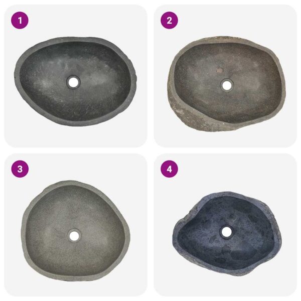 vidaXL Basin River Stone Oval (45-53)x(34-41) cm - Image 5