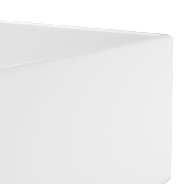 vidaXL Bathroom Sink with Overflow Ceramic Matt White - Image 6
