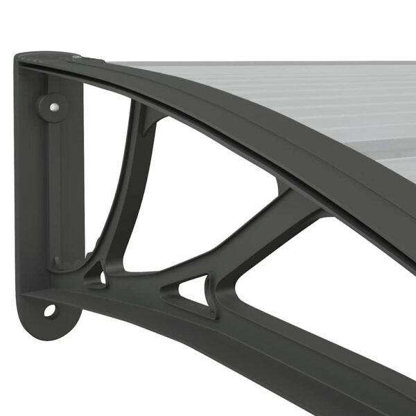 vidaXL Door Canopy Black 350x100 cm Polycarbonate - Image 6