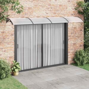 vidaXL Door Canopy Black and Transparent 400x75 cm Polycarbonate