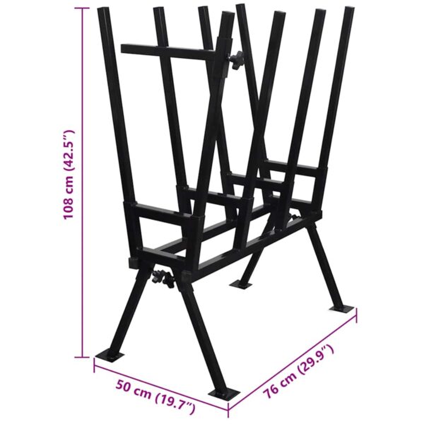 vidaXL Black Powder-Coated Saw Horse for Woodworking - Image 6
