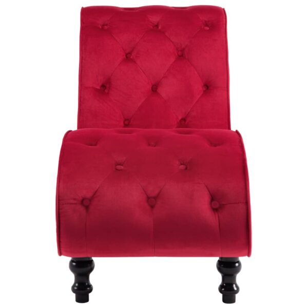 vidaXL Chaise Lounge Red Velvet - Image 3