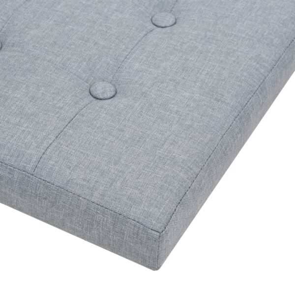 vidaXL Folding Storage Stools 2 pcs Light Grey Faux Linen - Image 7