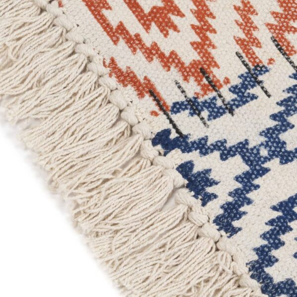 vidaXL Handwoven Kilim Rug Cotton 120x180 cm Printed Multicolour - Image 3