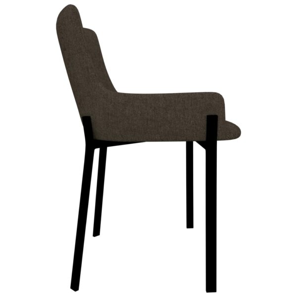 vidaXL Dining Chairs 2 pcs Brown Fabric - Image 4