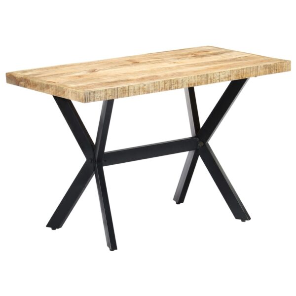 vidaXL Dining Table 120x60x75 cm Solid Rough Mango Wood - Image 10