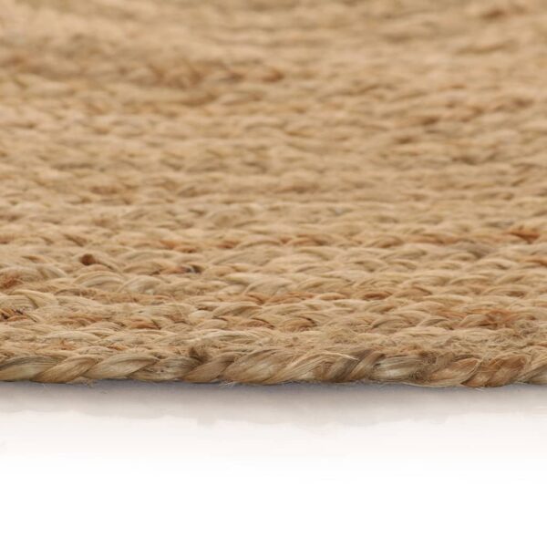 vidaXL Area Rug Braided Jute 120 cm Round - Image 3