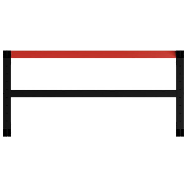 vidaXL Work Bench Frame Metal 120x57x79 cm Black and Red - Image 5