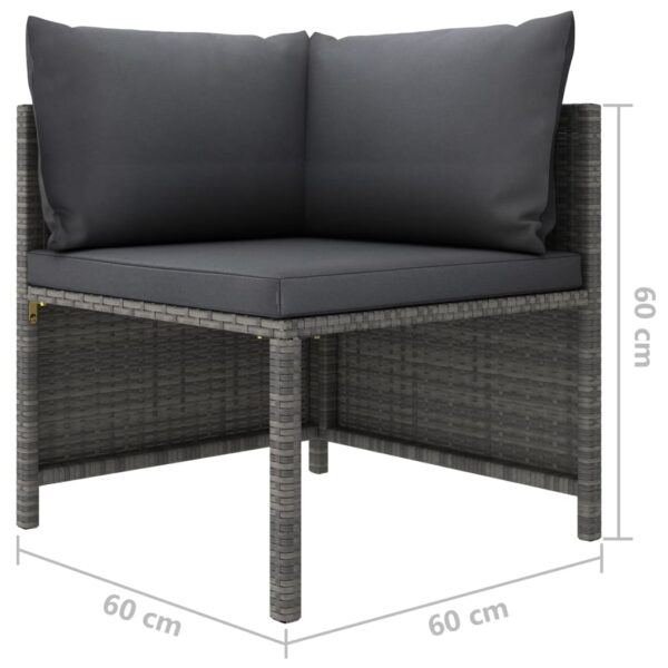 vidaXL 10 Piece Garden Lounge Set with Cushions Poly Rattan Grey - Image 10