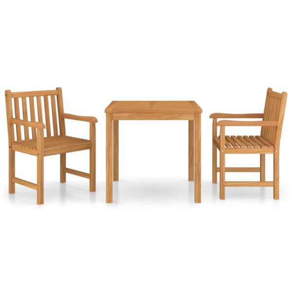 vidaXL 3 Piece Garden Dining Set 80x80 cm Solid Teak Wood - Image 2