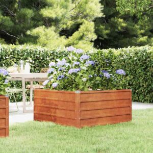 vidaXL Garden Raised Bed Rusty 100x100x45 cm Corten Steel