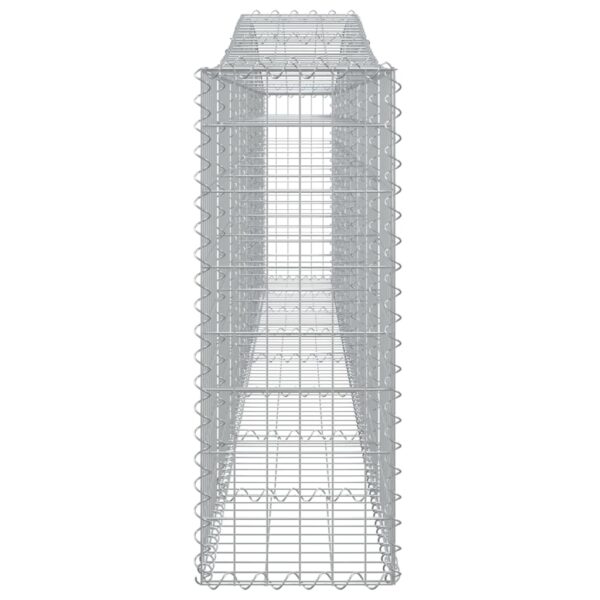 vidaXL Arched Gabion Basket 400x30x80/100 cm Galvanised Iron - Image 4