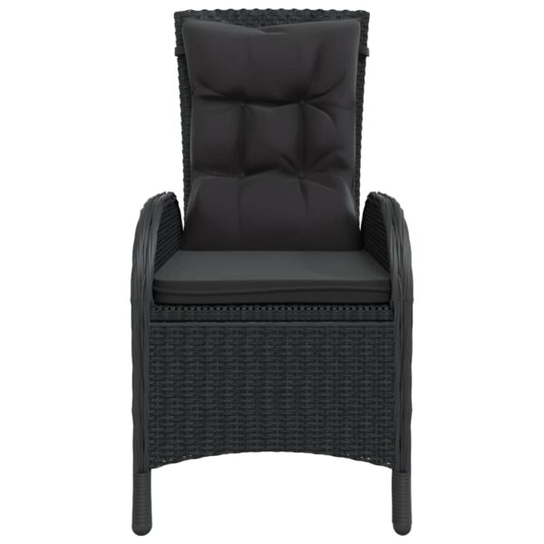 vidaXL 3 Piece Garden Bistro Set Poly Rattan Black - Image 3