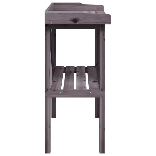 vidaXL Plant Table with Shelf Grey 78x38x82.5 cm Solid Wood Fir - Image 5