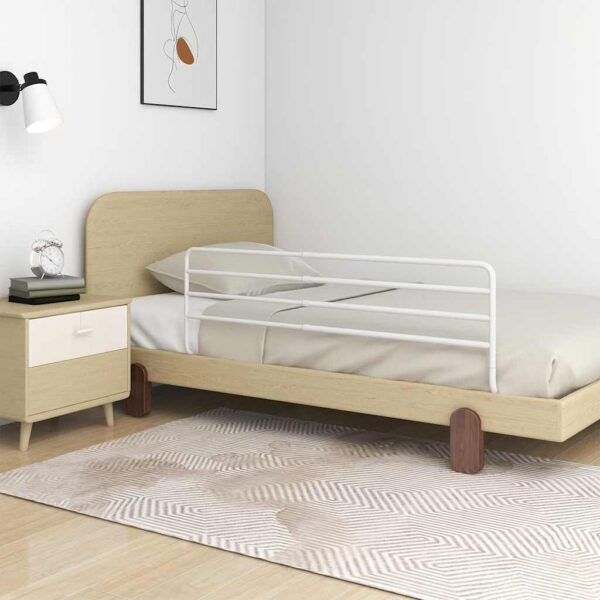 vidaXL Toddler Safety Bed Rail White (76-137)x55 cm Iron - Image 1