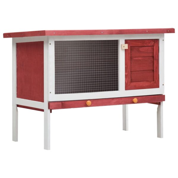 vidaXL Outdoor Rabbit Hutch 1 Layer Red Wood - Image 1