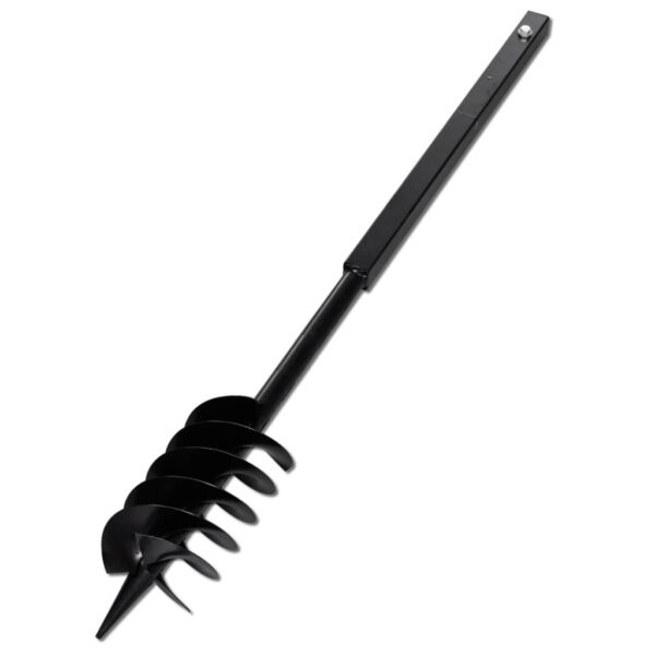 Ground Drill with Handle Auger Bit 150 mm Three Spirals Steel Black - Image 3