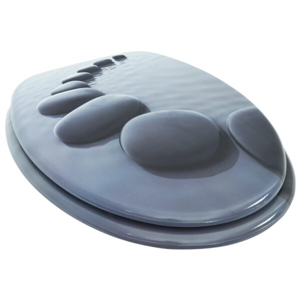 vidaXL WC Toilet Seat MDF Lid Stones - Image 2