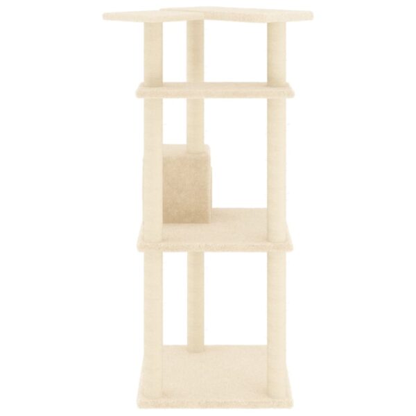 vidaXL Cat Tree with Sisal Scratching Posts Cream 123 cm - Image 4