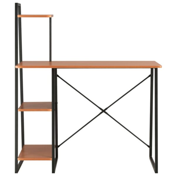 vidaXL Desk with Shelving Unit Black and Brown 102x50x117 cm - Image 2