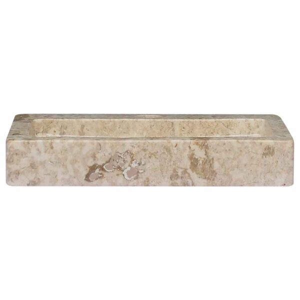 vidaXL Wall-mounted Sink Cream 38x24x6.5 cm Marble - Image 4