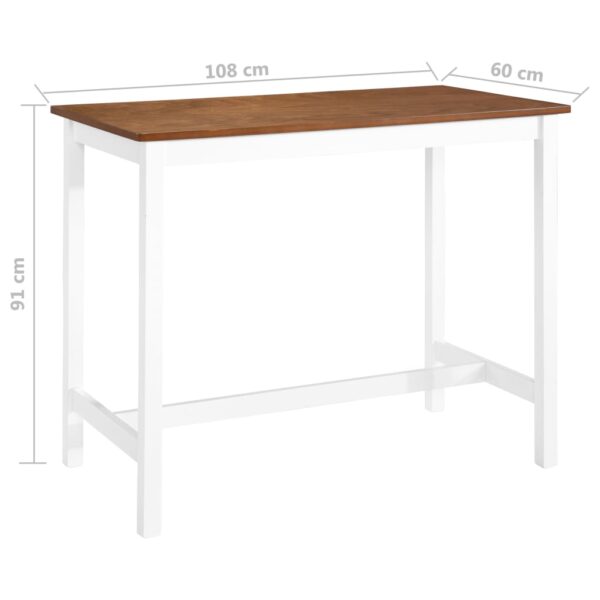 vidaXL Bar Table Solid Wood 108x60x91 cm - Image 5