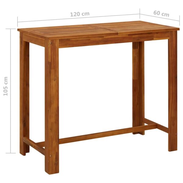 vidaXL Bar Table Solid Acacia Wood 120x60x105 cm - Image 8