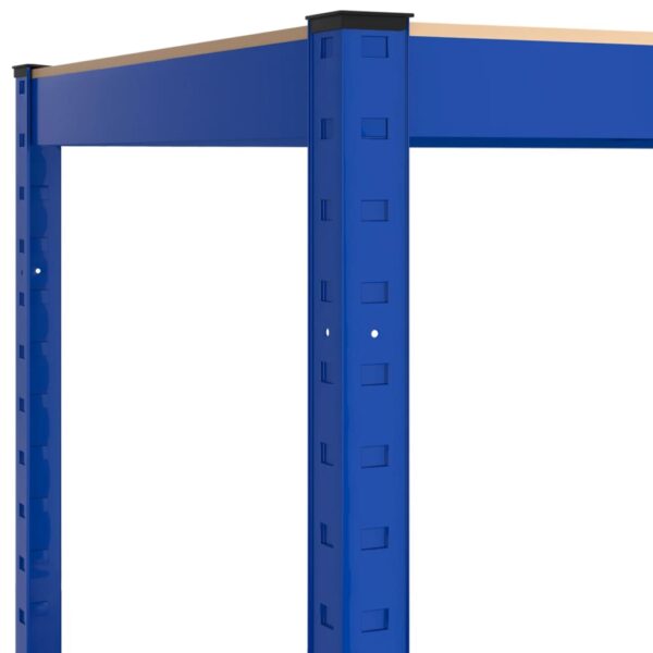 vidaXL 5-Layer Shelves 3 pcs Blue Steel and Engineered Wood - Image 7