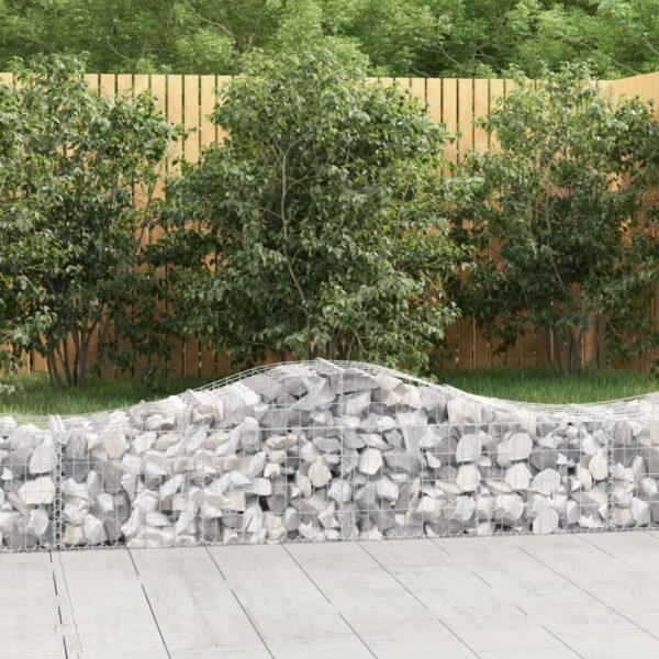 vidaXL Arched Gabion Basket 200x50x40/60 cm Galvanised Iron - Image 1